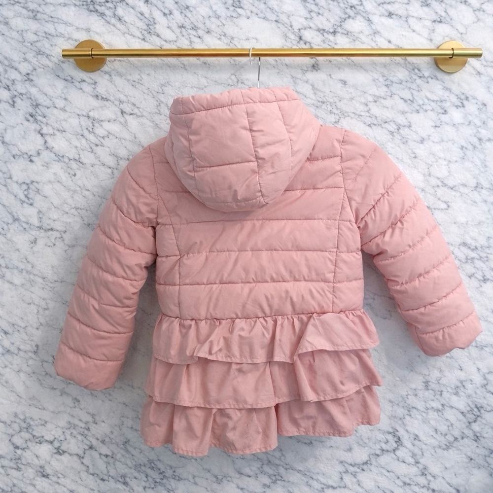 Gymboree Royal Princess Pink Puffer Jacket w/ Ruffles & Hood size 7 - Picture 5 of 9